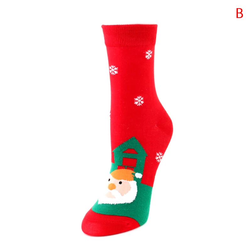 1 пара, хлопковые носки на осень и зиму, год, Санта Клаус, Рождество, подарок с изображением снежного лося, длинные носки для мужчин и женщин