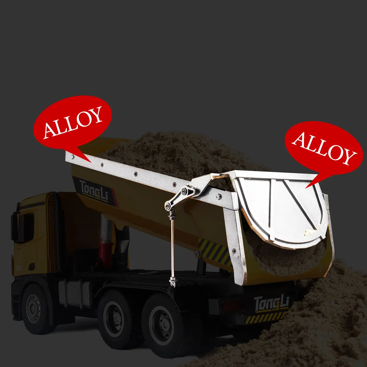 Mexico STOCKS  Tongli Huina 1573/1582 Radio Control Big Dump Truck Toys Construction RC Truck 6