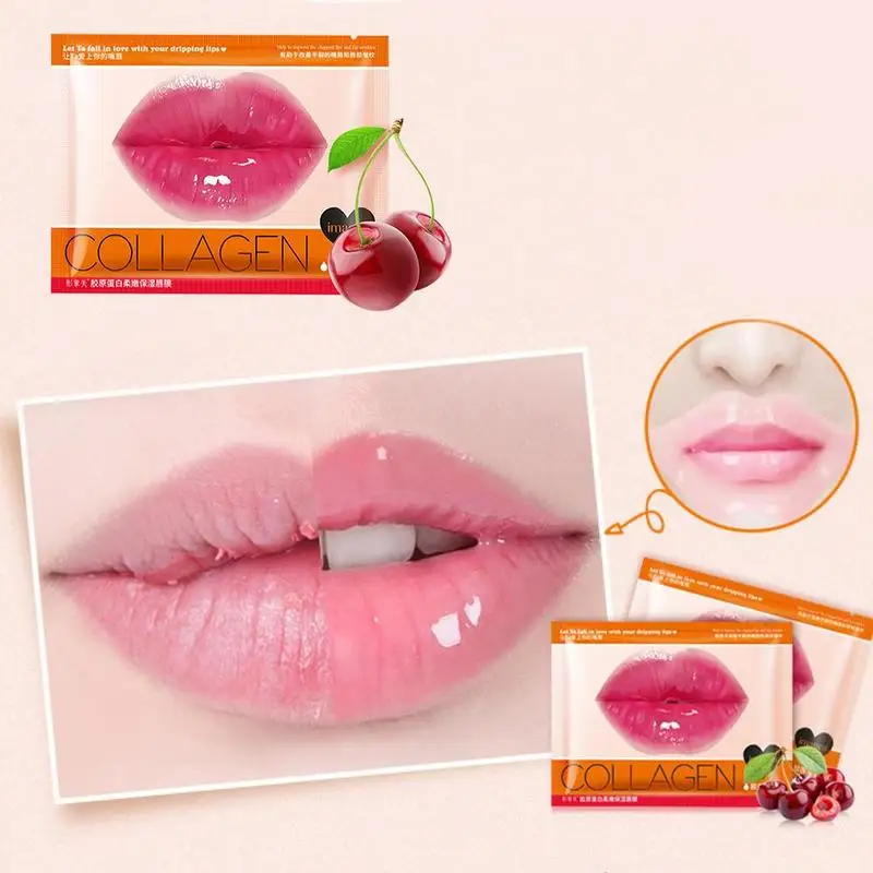 1/4pcs Crystal Collagen Lip Plumper Mask Moisture Lip Membrane Honey Lip Mask Pads Gel Scrub Lips Care