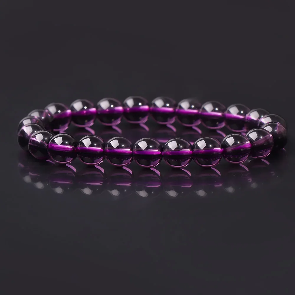 8mm Charm Beaded Bracelet With Natural Stone Beads Purple Amethysts Bracelet Bangle For Men Women Jewelry Best Friend Gift 1PC bangle bracelet beaded bracelet bead bracelet