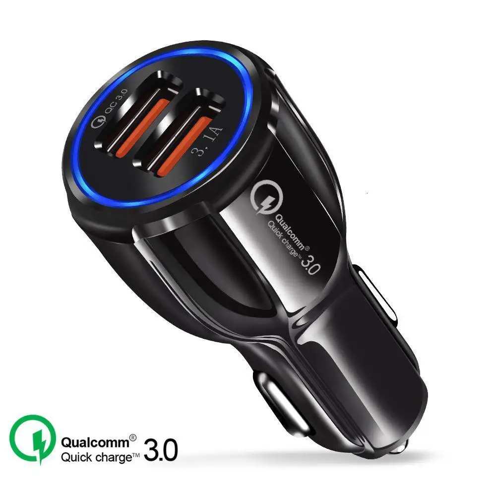 OHANEE Быстрая зарядка 3.0 зарядное устройство QC 3 0 5 в 9 12 В двойной USB Автомобильное