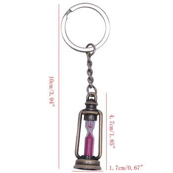 

Metal Lamp Shape Sand Timer Keychain Hourglass Key Chain Ring Trinket Keyring Q0KF