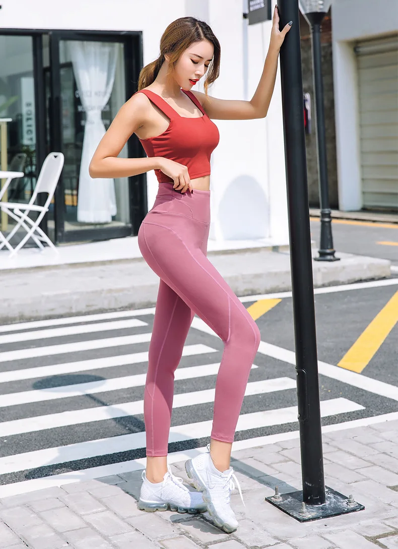 New Style High-waisted Exaggerates Hips Fitness Pants Running Yoga Quick Drying Pants Ultra-stretch Breathable Gymnastic Pa