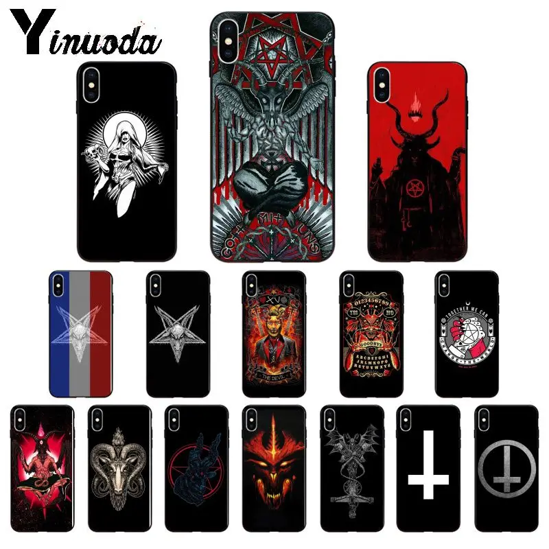 Yinuoda дьявол сатана Силиконовый ТПУ мягкий черный чехол для телефона Apple iPhone 8 7 6 6S
