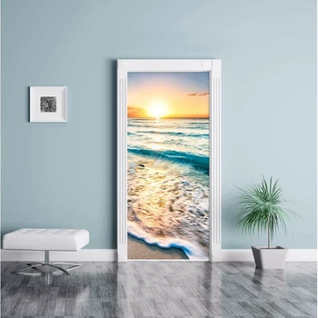 

3D Step Door Sticker New Decals Mural DIY Sunrise Seascape Selfadhesive Waterproof Wallpaper Poster Renovation For Home Decor