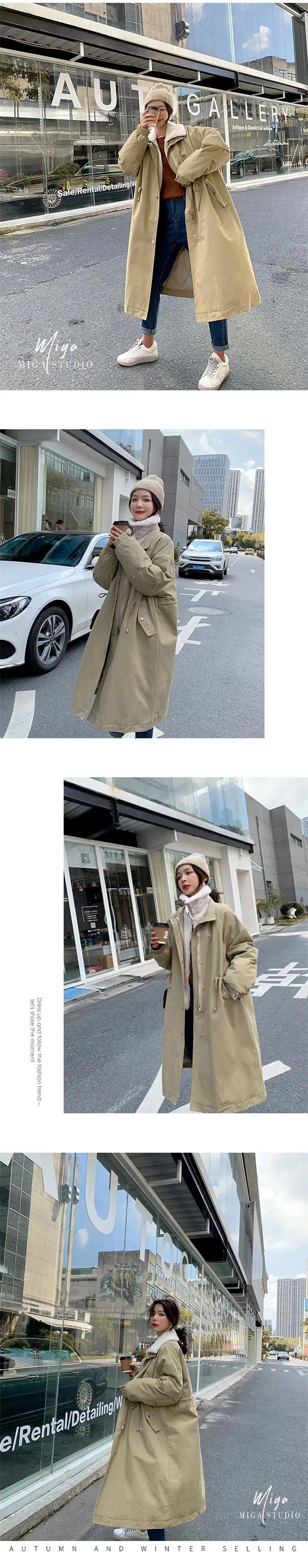 Denim Patchwork Jacket Women Autumn and Winter New Loose Long Parker Jackets Thicken Warm Denim Jacket Femme Chaquetaf2070