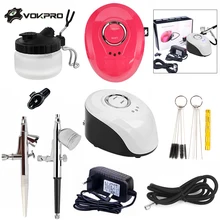 0,2 мм Насадка Аэрограф Воздушный компрессор комплект распылитель для дизайна ногтей Живопись тату Маникюр Ремесло торт макияж воздушная щетка