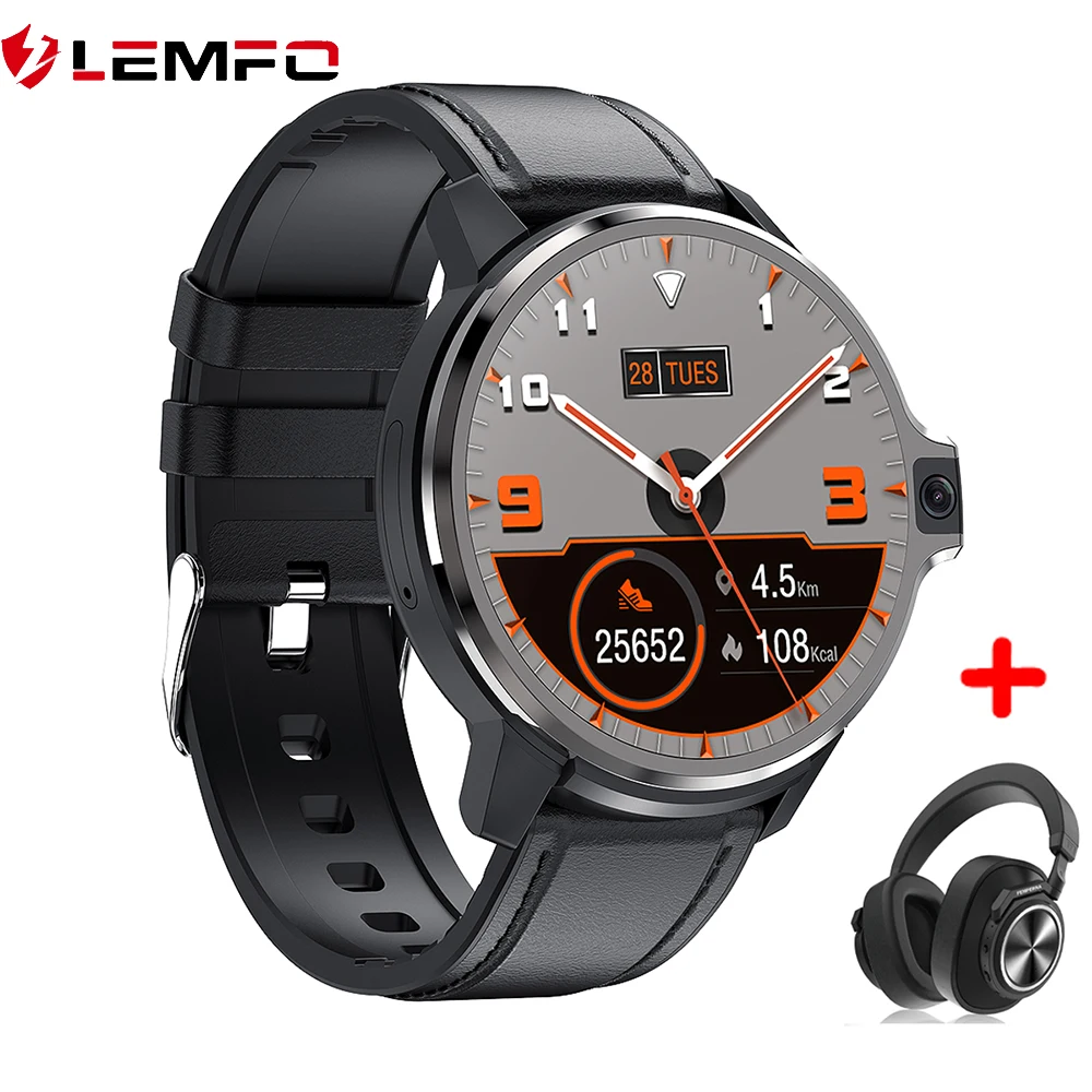 LEMFO LEMP Smart Watch 4G GPS Wifi Android Dual System 64GB ROM 1050Mah Big Battery Smartwatch For Android IOS 1.6 Inch
