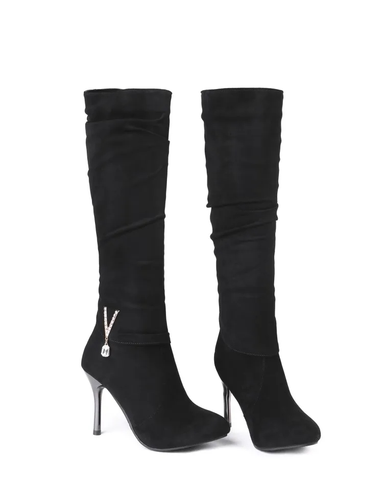 new style Autumn And Winter fashion Round head Comfortable Fine heel High heel High tube Women's boots size 34-43 8.5cm high