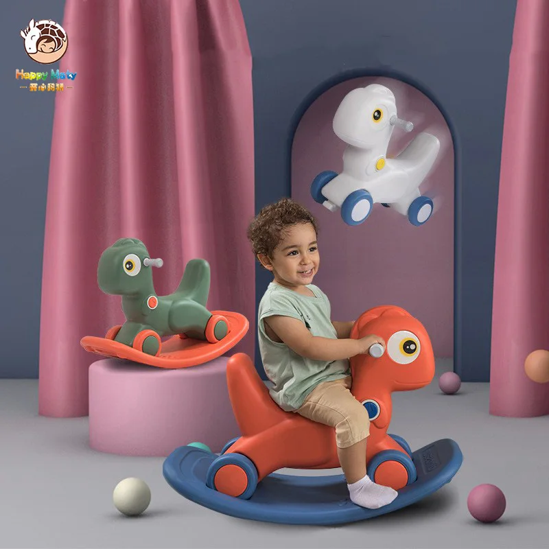 Детская лошадка-качалка 2-в-1 подарок для детей игрушка Троян 1-6 лет машинка езды