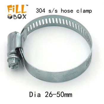 

Hose Clamp 20 Pcs Stainless Steel Adjustable 26-50mm Size Range Worm Gear for Plumbing Automotive Mechanical Application