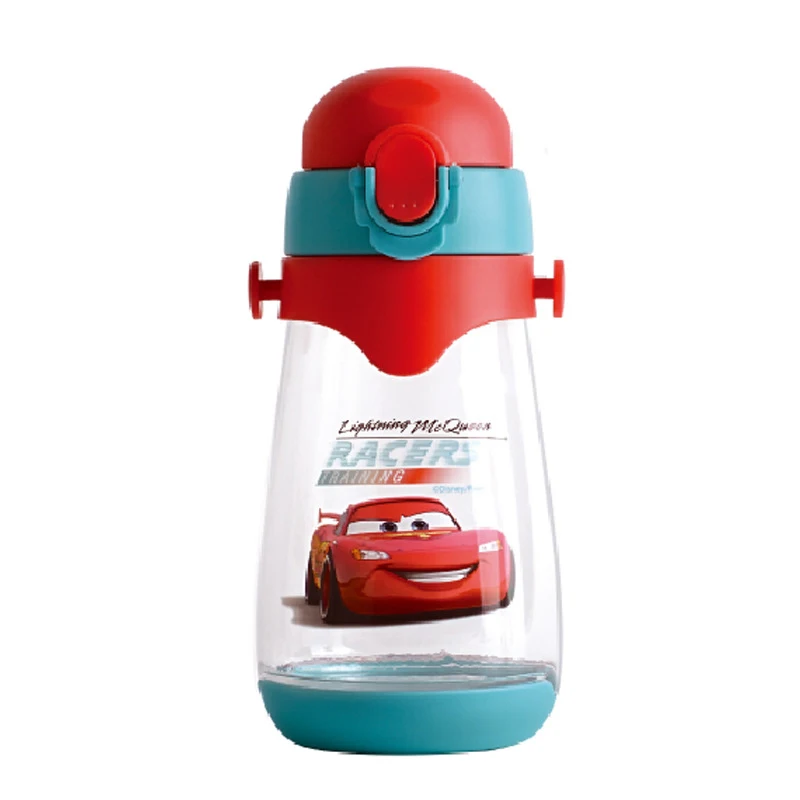 Дисней детская труба чашка герметичная чашка Тритан BPA бесплатно двойная крышка ремешок с двумя стаканами воды студенческий Спорт на открытом воздухе чайник - Цвет: Car