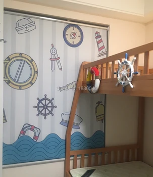 

No Drilling roller blinds for Children's room Aluminium alloy half blackout roller blinds window shades Polyester fiber Fabric