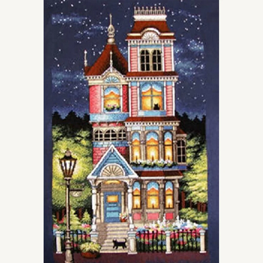 

Tall Buildings Embroidery Sale Wall Sticker Cross Stitch 5D Diamond Painting Full Round/Square Drill Handmade Restaurant Decor