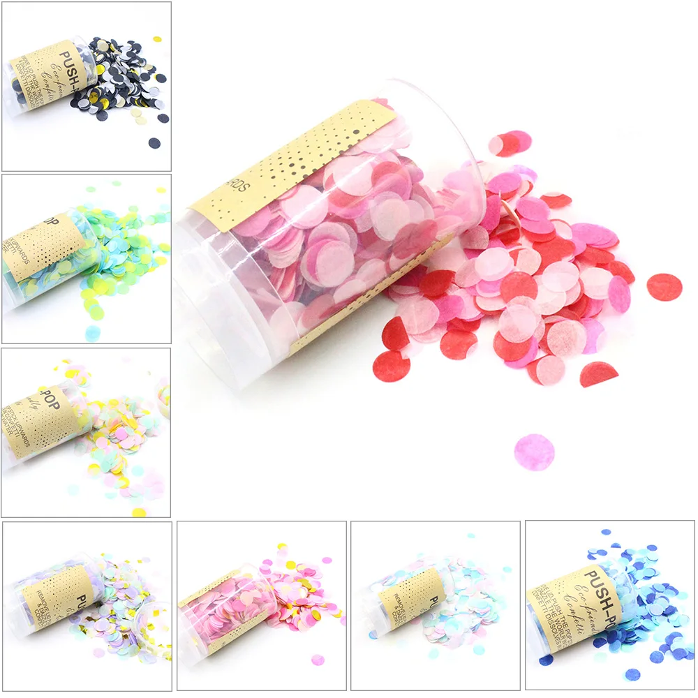 

Pushing And Throwing Confetti Push Pop Cake Topper Round Wedding Birthday Party Decor Multicolor Paper Push-Pop Confetti