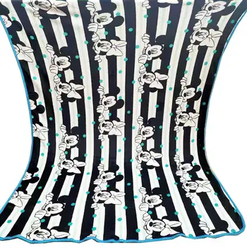 

Disney Striped Black and White Mickey Minnie Mouse Lightweight Blanket Throw for Children on Bed Sofa Couch 150X200CM Bedspread