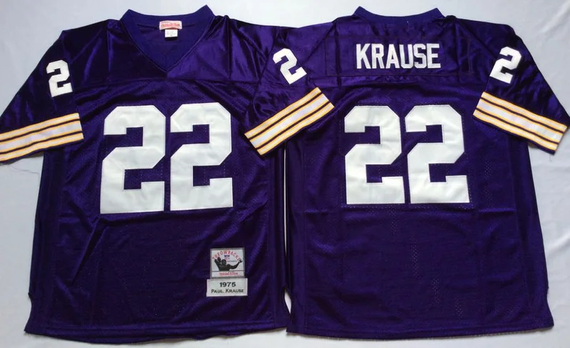 Фиолетовый Stitiched, Minnesota s, Paul Krause, Fran Tarkenton, Alan Page, Throwback Jersey - Цвет: Фиолетовый