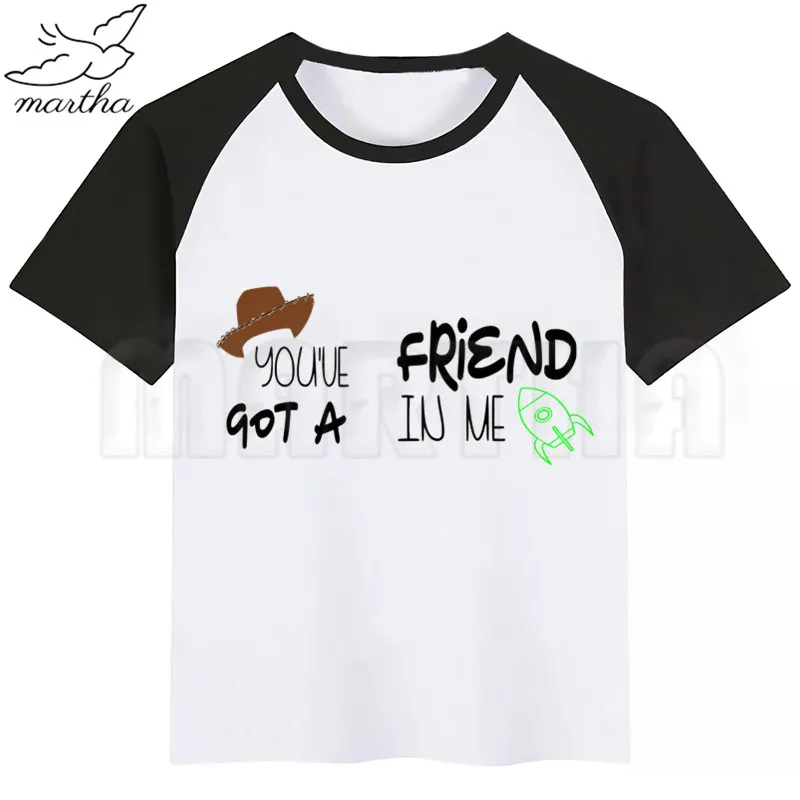 Toy Story/футболка для маленьких мальчиков и девочек с надписью «You't Got A Friend In Me», детский топ для мальчиков, Детская футболка с принтом, Забавные футболки, летние топы с короткими рукавами - Цвет: BlackD