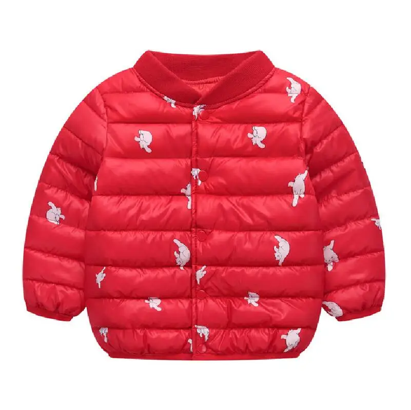 Куртки для девочек коллекция года, детская верхняя одежда, пальто зимняя куртка-кардиган для маленьких мальчиков и девочек теплое пальто для малышей Одежда для детей возрастом от 2 до 6 лет - Цвет: Красный