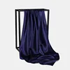 Foulard Hijab en Satin de Couleur Unie pour Femme, Châle Carré de 90cm pour Cheveux