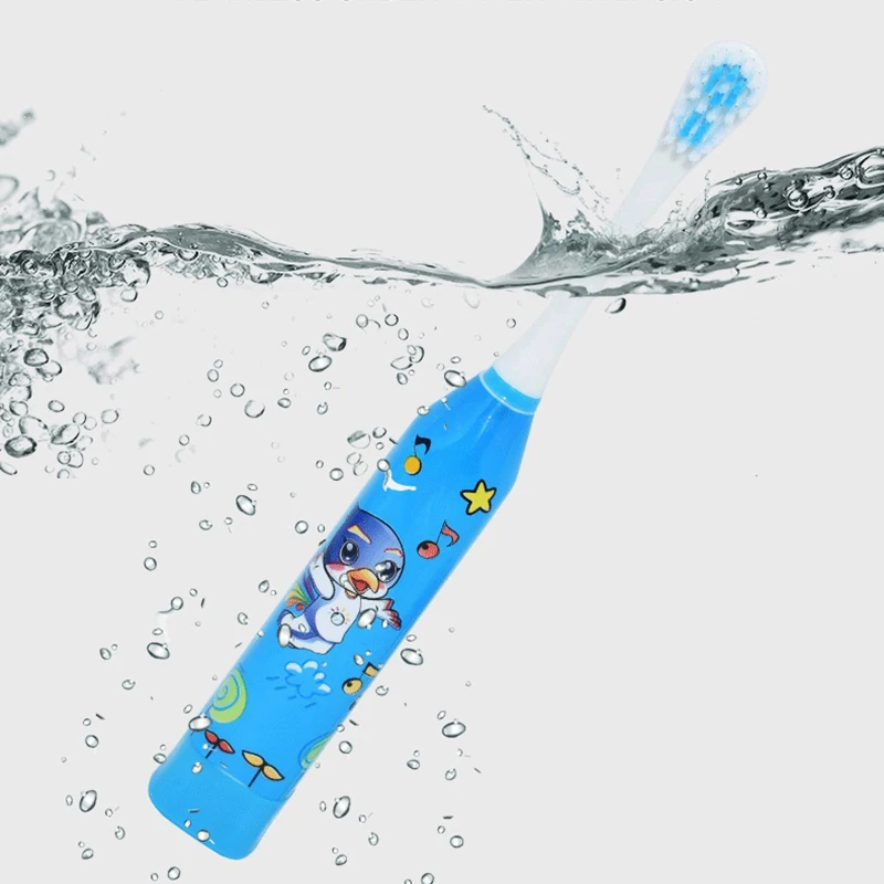Children Automatic Electric Toothbrush Creative Cartoon Ultrasonic Waterproof Tooth Brush With 2 Brush Toothbrush Heads