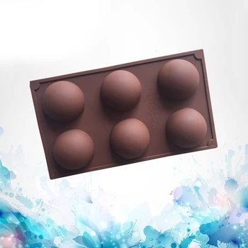 

6 Spherical DIY Silicone Molds For Making Chocolate Baking Cake Silicone Moulds Candy Fudge Dessert Form