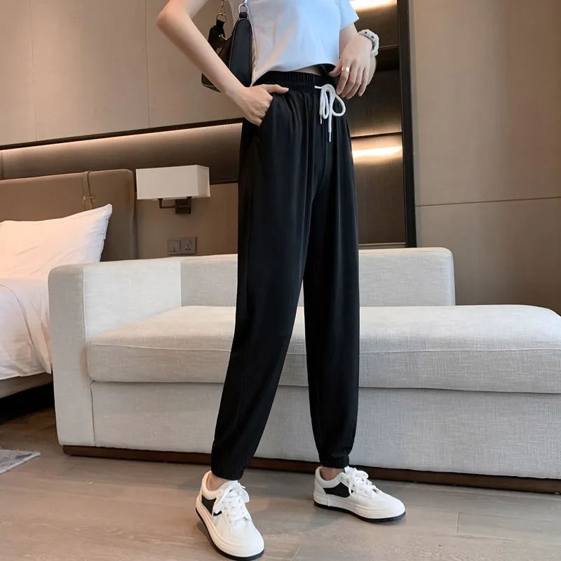 2021 new loose wide-leg bloomers women's summer high waist thin casual pants low rise jeans