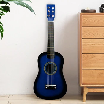 

IRIN Mini 23 Inch Basswood 12 Frets 6 String Acoustic Guitar with Pick and Strings for Kids / Beginners(blue)
