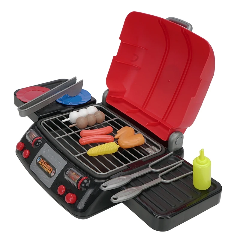 Кухня ролевые игры игрушки Моделирование электрический барбекю гриль колбаса крыла томатный соус машина для приготовления пищи дети куклы игрушки