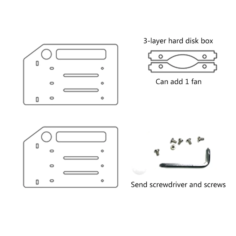 3.5 In DIY Acrylic Hard Disk Bracket Bay Desktop Computer External Hard Drive Shelf Rack HDD Storage Box Case QXNF hdd enclosure hard disk case external hard drive housing hard disk hard disk tray hard disk mounting bracket