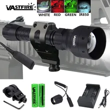 T50 белый/зеленый/красный/IR 850 тактический флэш-светильник USB Перезаряжаемый водонепроницаемый Скаут светильник фонарь охотничий светильник для 18650