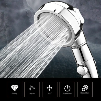 

Bathroom 360 ° Ratable 3 In 1 Showerhead 3 Speed Adjustable Shower Hand 4 Function Water Saving Shower Head Bathroom Fixture