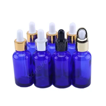 

Promotional 30ml Cobalt Blue Glass Eye Dropper bottles with pipettes for essential oils lab chemicals empty cosmetic container