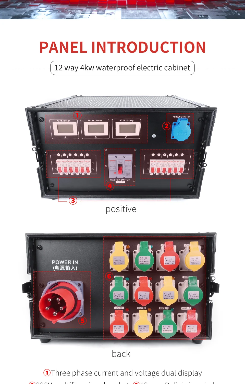 Stage Through Box Plug Aviation Plug Stage Through Box Waterproof Power Plug12 W