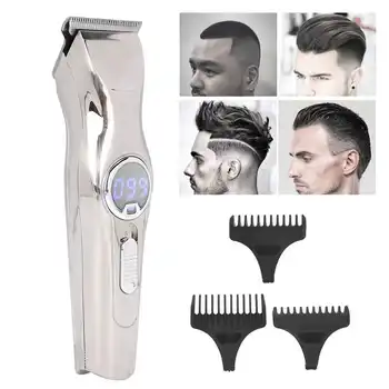 

VGR New Electric Hair Clippers 0 Cutter Head LCD USB Rechargeable Strong Motor Hair Cutter Trimmer Shaver With 3pcs Guid Combs