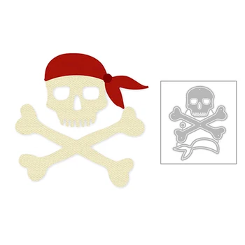 

2020 New Pirate Skull Head Scarf Sign Metal Cutting Dies Cut Craft For DIY Scrapbooking Card Paper Photo Album Making no stamps