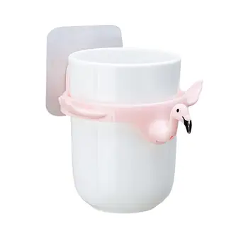 

1pcs Toothbrush Holder Tooth Mug Wall Hanging Gargle Cup Flamingo Toothbrush Cup Cartoon Toothbrush Holder