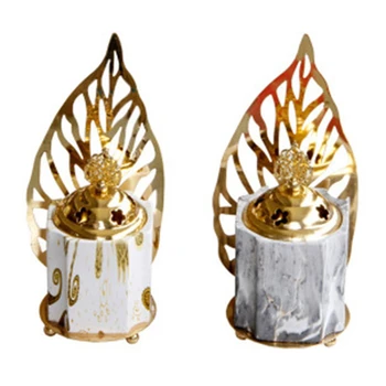 

Alloy Ceramic Scented Stove Creative Scented Stove Essential Oil Lamp Candle Holder Ramadan Home Decoration