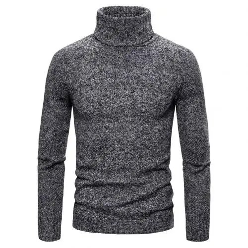 Новая мода Черная пятница Самая низкая цена мужской осенний зимний толстый теплый вязаный свитер с высоким воротом тонкий пуловер теплый топ подарок - Цвет: Dark Gray