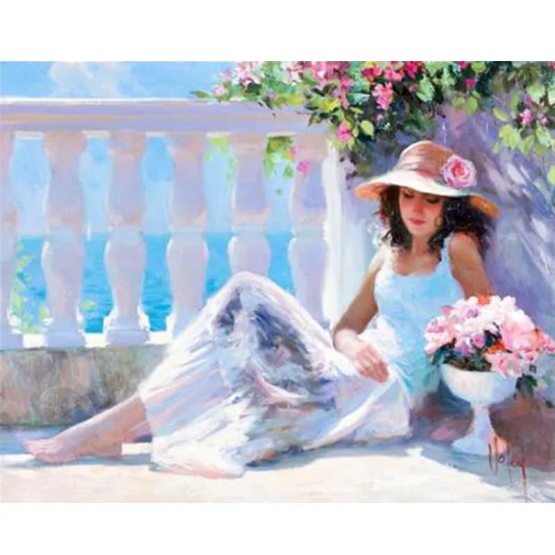 

DIY Frame Digital Acrylic Beauty Lady Pictures By Numbers Hand Painted Canvas Oil Paintings Home Decor For Living Room Gifts