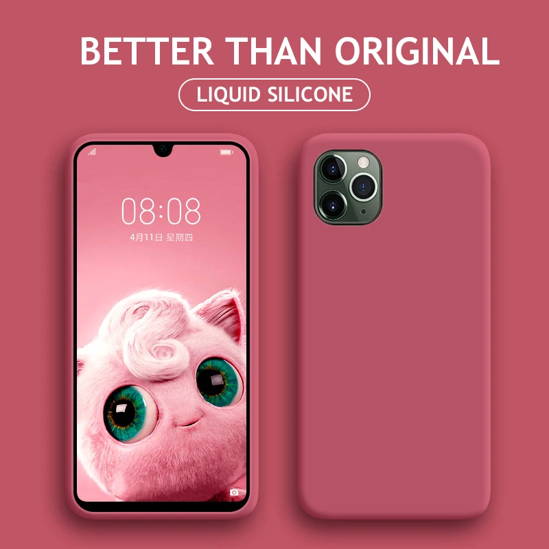 Оригинальный жидкий силиконовый чехол для iPhone 4S 5S 6 6s 7 8 Plus X XS XR 11 Pro Max яркие цвета