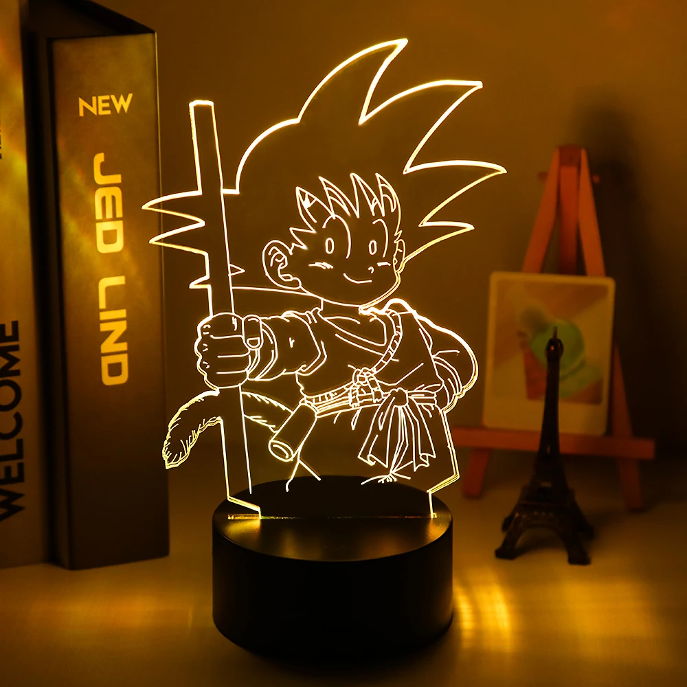 3d Led Ночник светильник Dragon Ball Goku фигурка супер сайяна для детей декор спальни