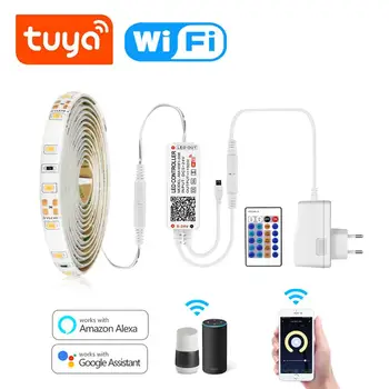 

Tuya Smart Life 12V LED Strip Wireless WiFi Remote Control LED Light Strip Diode Tape Room Lights Work With Alexa Google home