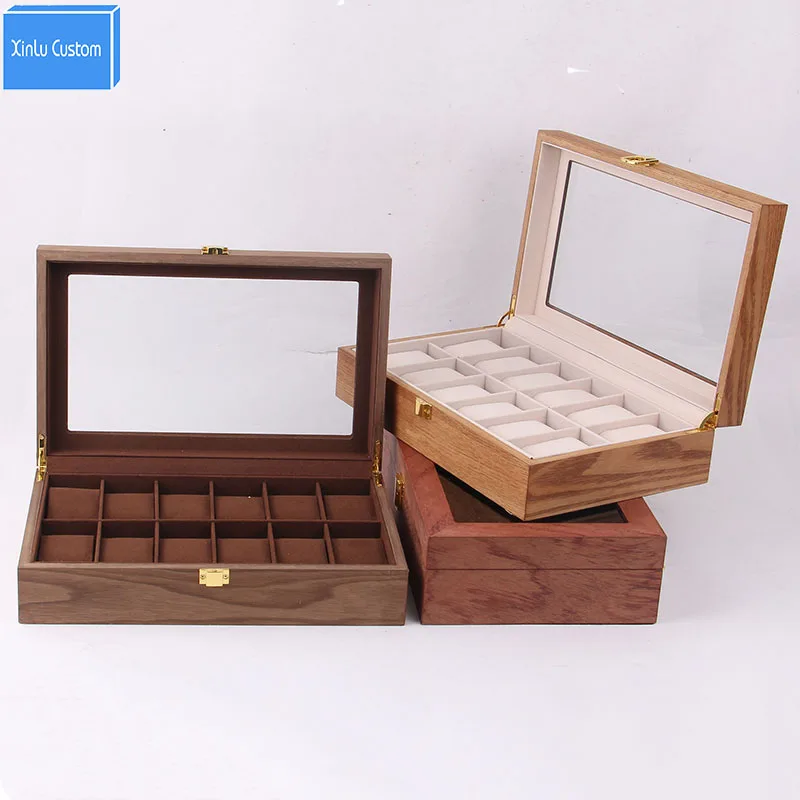

2020 New watches clock hour storage/display case wood Professional Holder Organizer for Clock Watches Jewelry Boxes Case Display