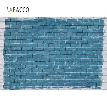 

Laeaco Light Blue Gray Brick Wall Texture Pattern Party Decor Child Portrait Photo Background Photography Backdrop Photo Studio