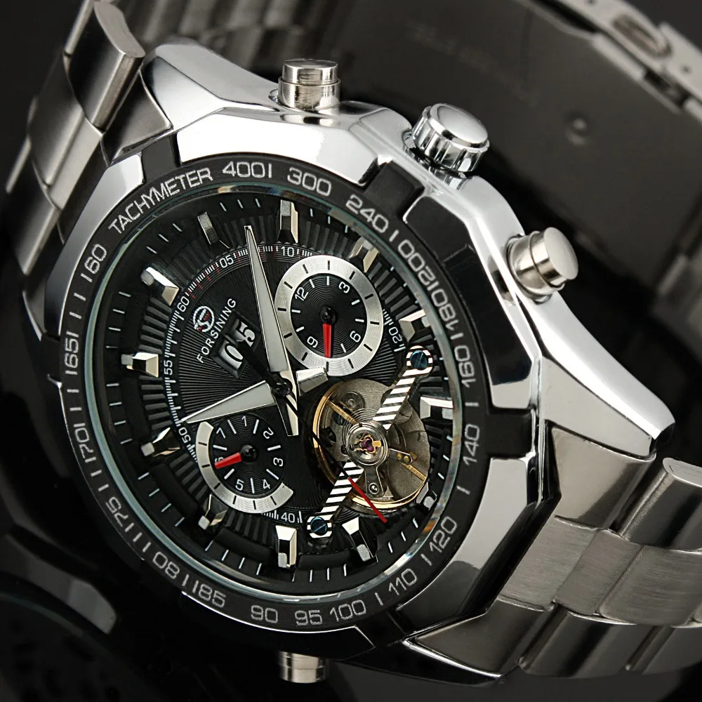 Механические Мужские часы с датой на день, автоматические часы от ведущего бренда, роскошные часы FORSINING Flying Tourbillon Relojes Hombre