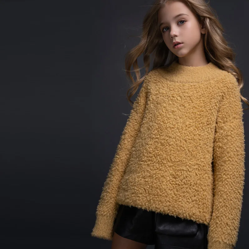 

Plush Sweater Girl Autumn Winter New Children Clothing Teenager Tops School Kids Pullover Sweater