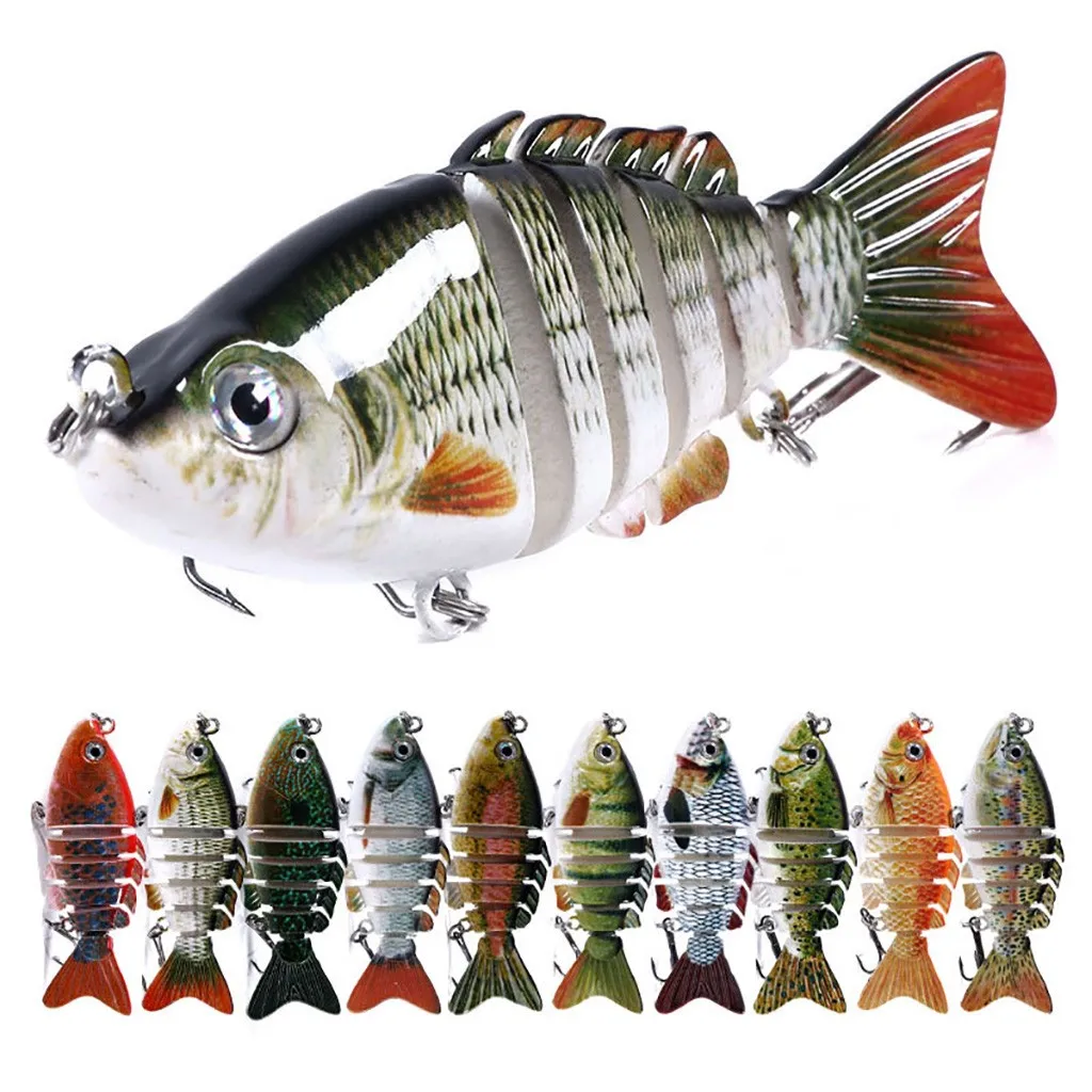 1 Piece Fishing Lure Multi-section Gear 3d Ears Bait Plastic Hard 8cm Tackle For Pesca 10 Colors Articulos De Pesca#P5 | Спорт и