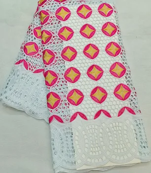 

African voile Lace Fabric Swiss Voile With Stones Swiss Cotton Lace High Quality 2019 Lace Fabrics For Wedding SHQ1003 white