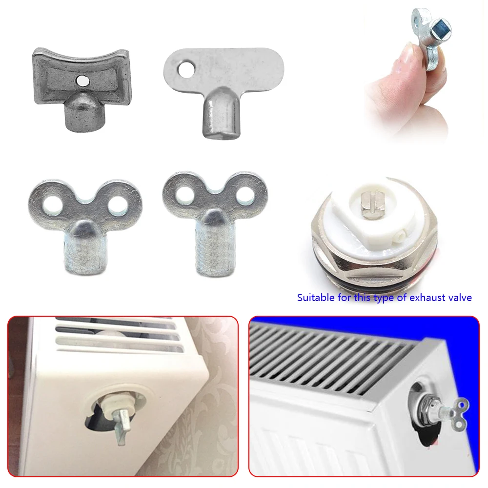 Llave de latón para radiador, 10 Uds., llave de sangrado de fontanería, válvula de escape sólida para grifo de agua, herramienta de válvula de aire, núcleo de orificio de 5mm